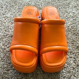 Orange Chunky Sandals NWT